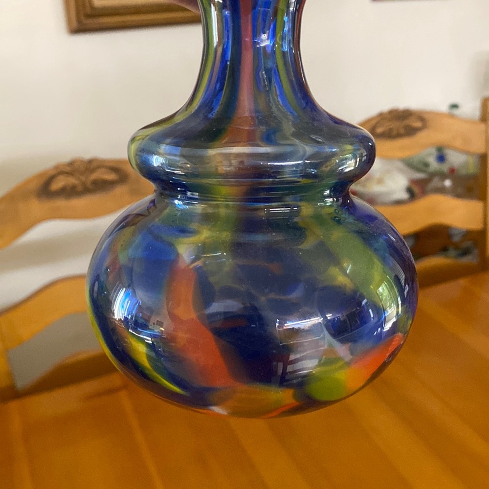 Vintage Vase Hand Blown Speckled Swirled Genie Bud Flower Vase “Rare Find” - Picture 7 of 13